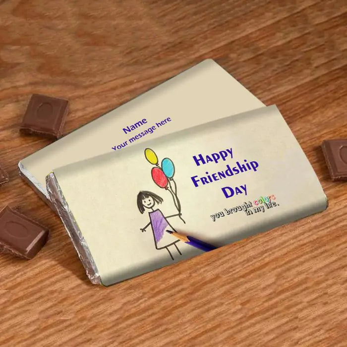 Personalised Colourful Friendship Choco Bar