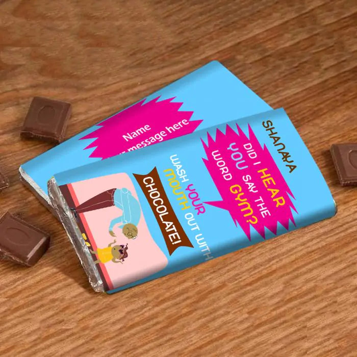 Personalised Cheeky Gym excuse Choco Bar