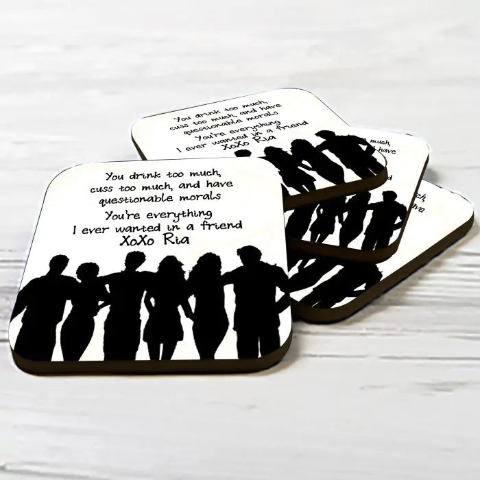 Set Of 4 - Personalised You Drink Too Much  Coasters