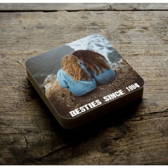 Set Of 4 - Personalised Set Of 4 Besties Since Rubber Coasters
