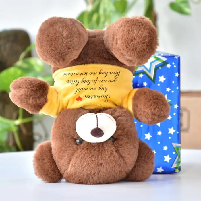 Personalised Name Printed Get Well Soon Brown Teddy Bear for Couple 6
