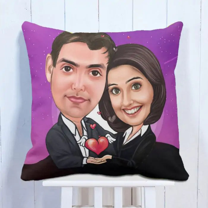 Together Forever Caricature Cushion Gift For Couple 1