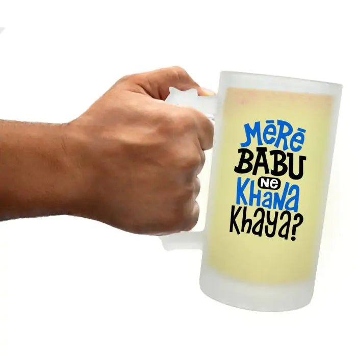 Mere Babu Ne Khana Khaya Beer Mug 600ml - Beer Lover Gift