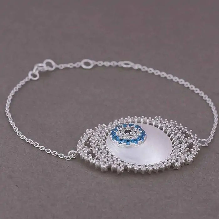 Evil Eye Bracelet - White-3