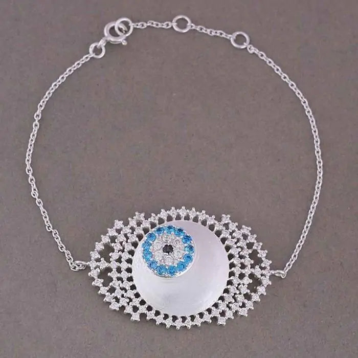 Evil Eye Bracelet - White-4