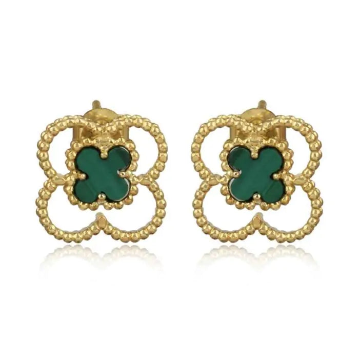 6 Leaf Clover Studs - Gold-1