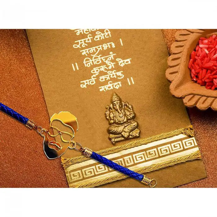 Beard Style Designer Bracelet Rakhi for Brother with Roli Chawal-3