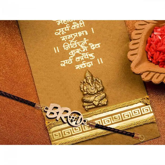Bro Number 1 Designer Bracelet Rakhi for Sweet Brother with Roli Chawal-4