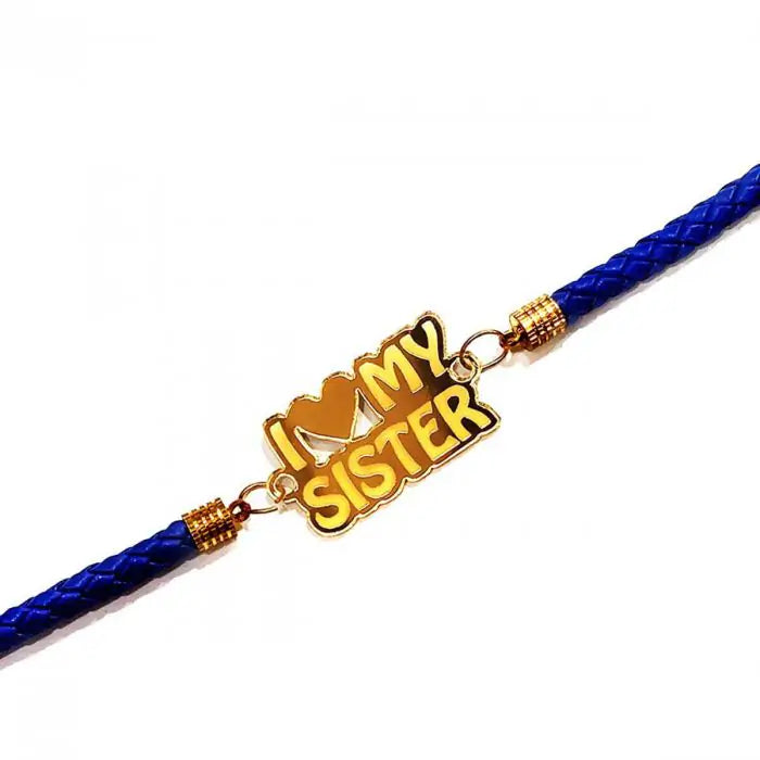 I Love My Sister Designer Bracelet Rakhi for Brother with Roli Chawal-4