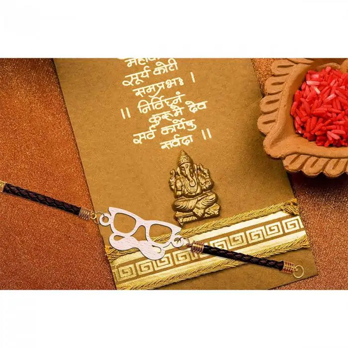 Mooch and Specs Designer Bracelet Rakhi for Big Brother with Roli Chawal-4