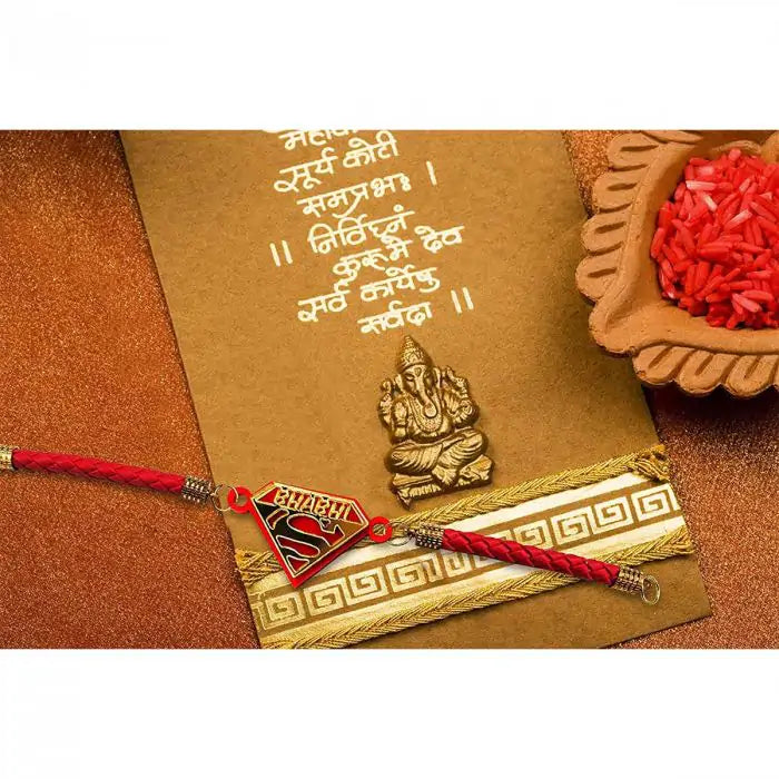 Super Bhabhi Designer Bracelet Rakhi for Sister-in-law with Roli Chawal