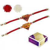 Super Combo Designer Bracelet Rakhi for Bhai and Bhabhi with Roli Chawal-1