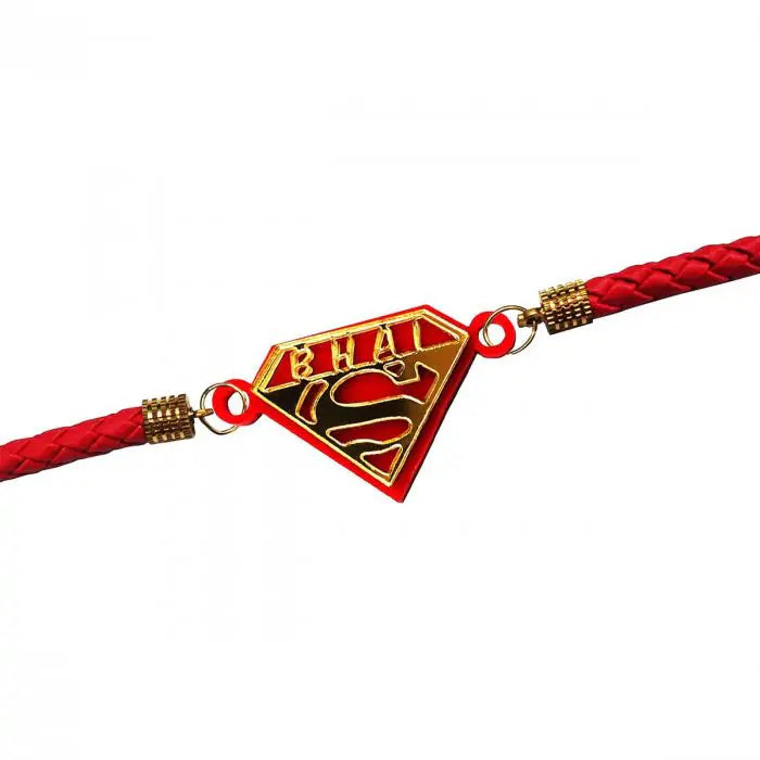 Super Bhai Designer Bracelet Rakhi for Best Bro with Roli Chawal-4