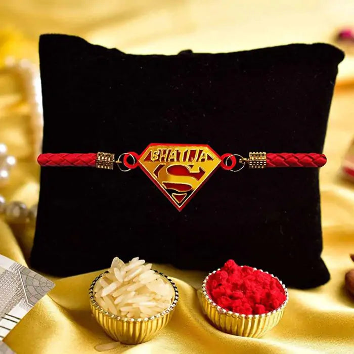 Super Heroes Designer Bracelet Rakhi for Nephew with Roli Chawal-1