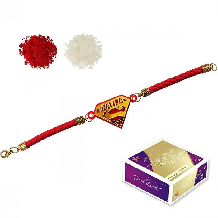 Super Heroes Designer Bracelet Rakhi for Nephew with Roli Chawal