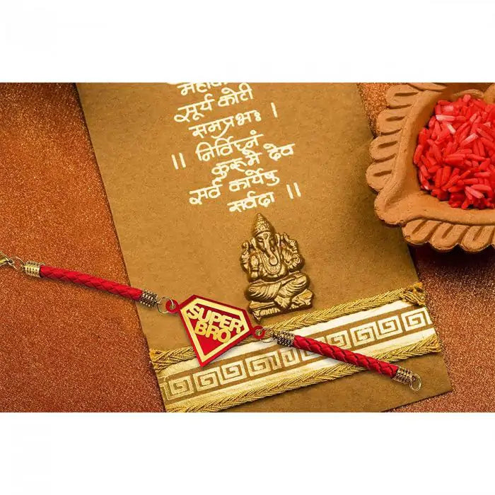 Super Bro Designer Bracelet Rakhi for Amazing Bhai with Roli Chawal-3