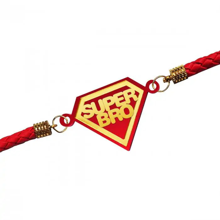 Super Bro Designer Bracelet Rakhi for Amazing Bhai with Roli Chawal-4