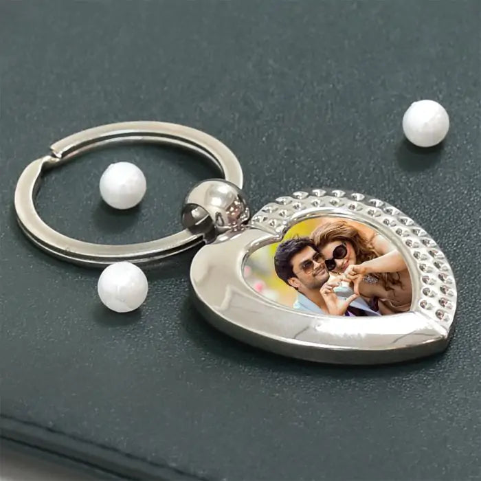 Personalised Photo Heart Keychain