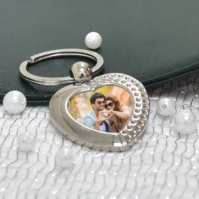 Personalised Photo Heart Keychain