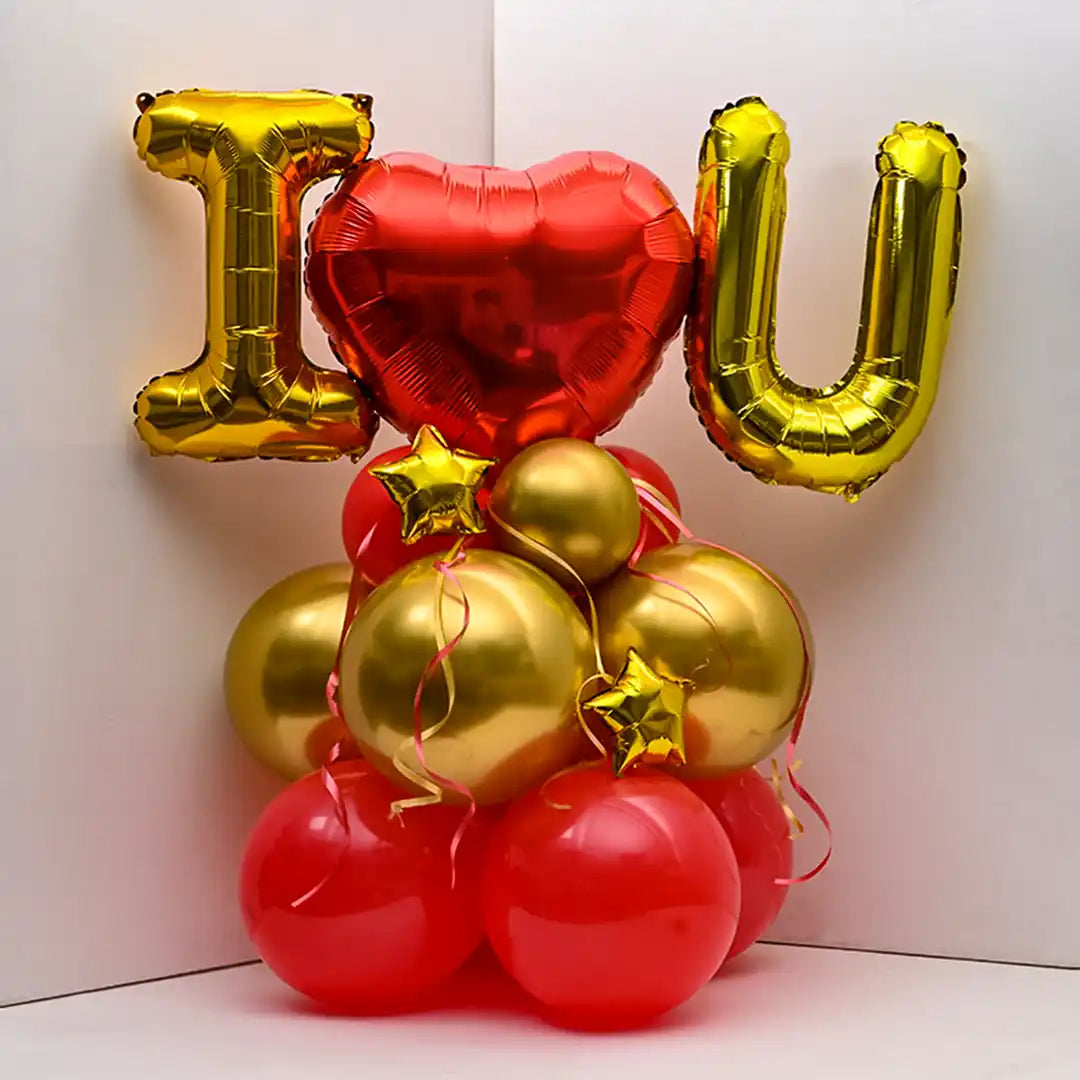 Heartfelt I Love U Balloon Bouquet