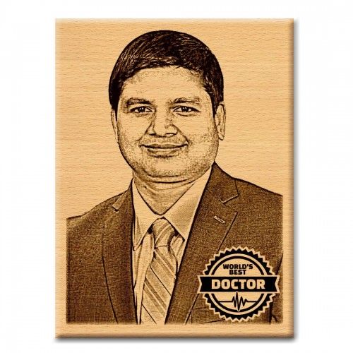 Personalized Engraved Wooden Frame Gift for Doctor