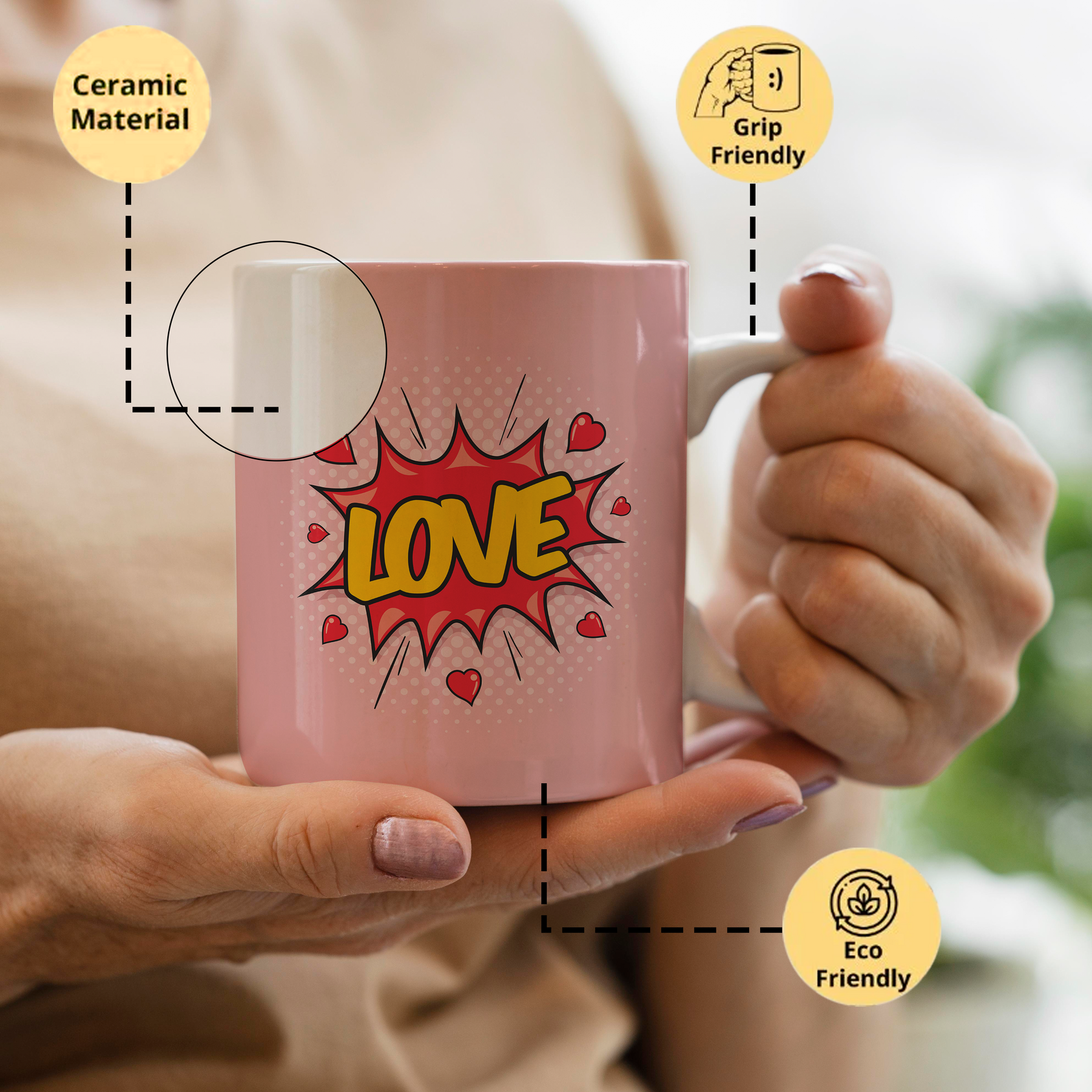 Love Bomb Ceramic Couple Coffee Mug Gift for Valentine's Day-4