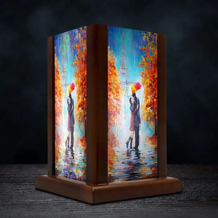 Love in Paris Wooden Lamp-2