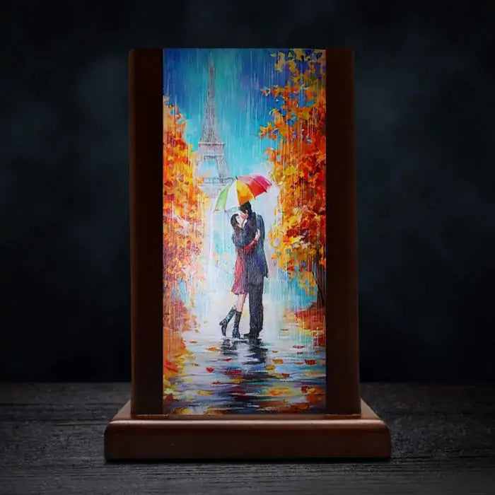 Love in Paris Wooden Lamp-1