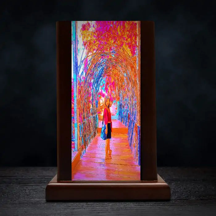 Lost In Wilderness Wooden Lamp-2
