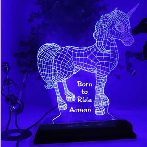 Personalised Unicorn Horse 3D illusion LED lamp