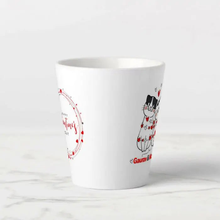 Cats in Love Valentine Day Conical Mug