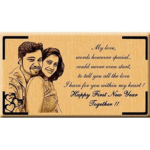 Personalized Engraved Wooden Photo Frame Gift for New Year
