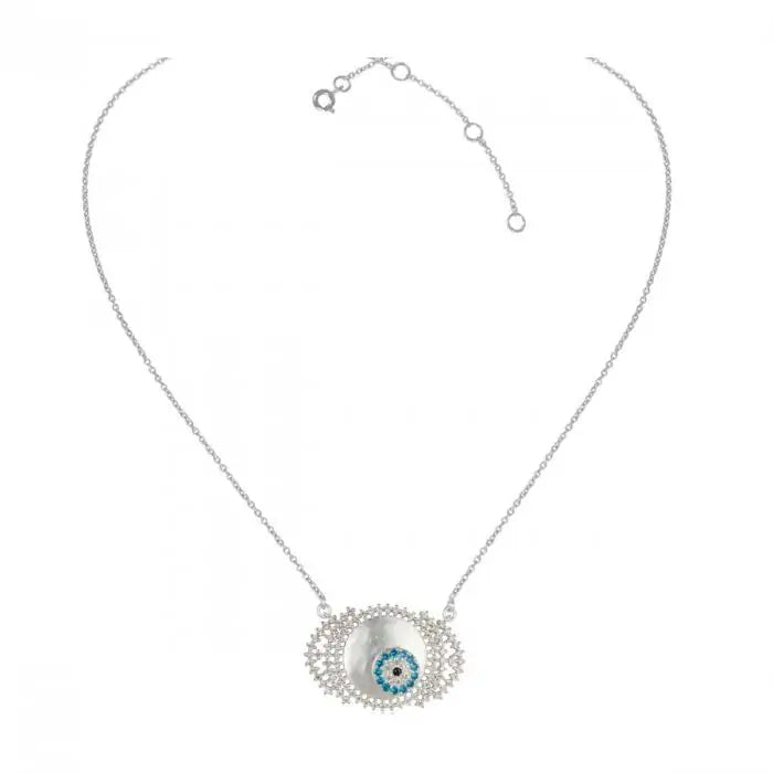 Evil Eye Necklace - White-2