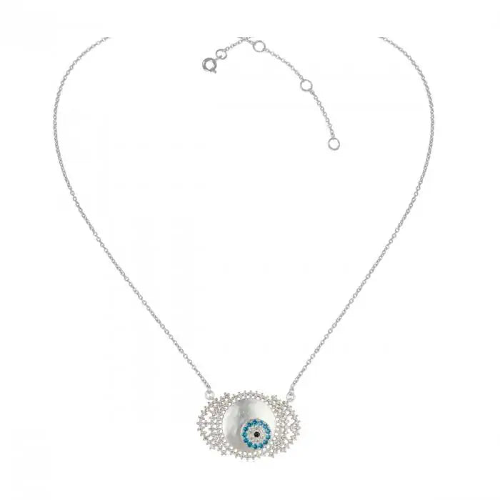 Evil Eye Necklace - White