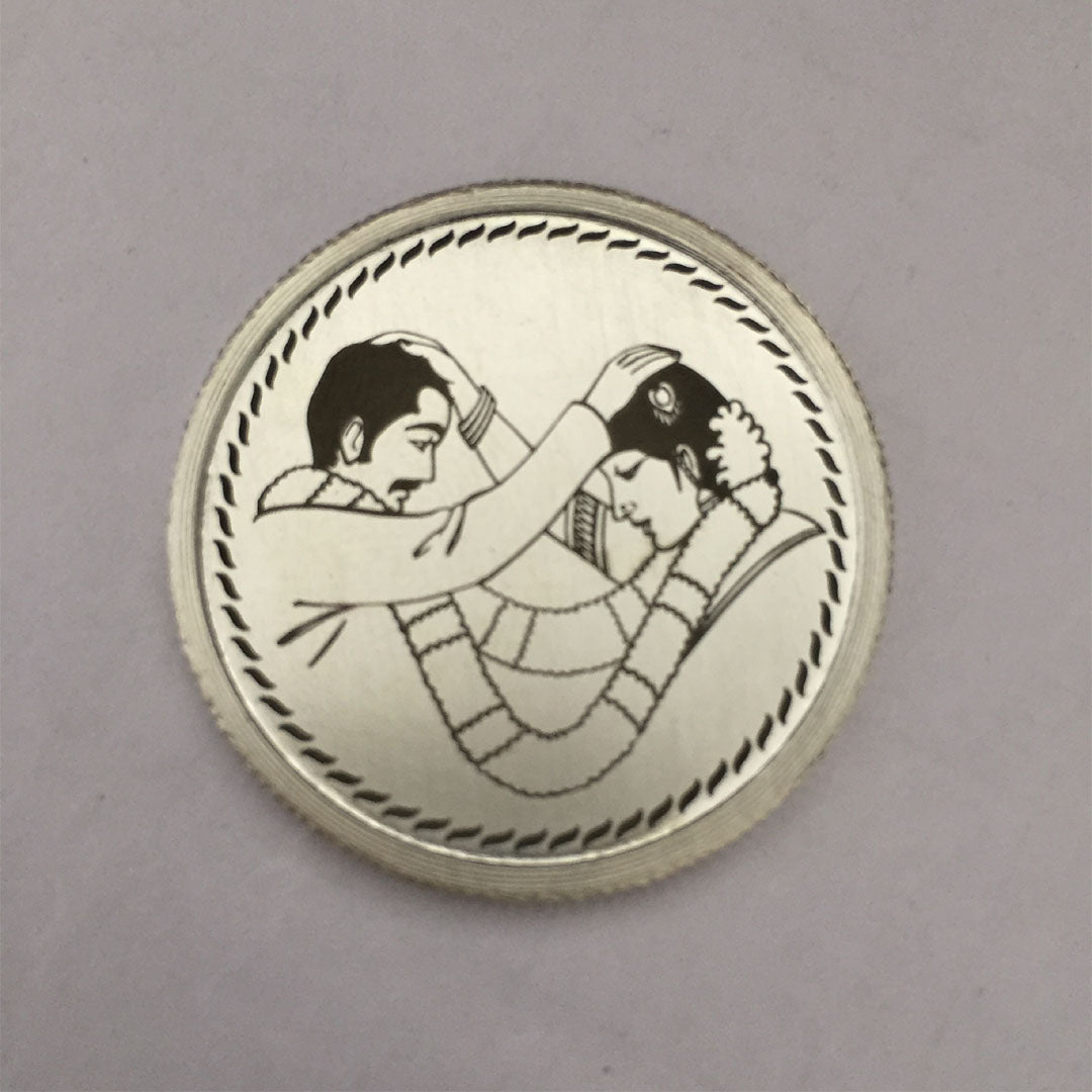 Happy Couple Wedding Silver Coins