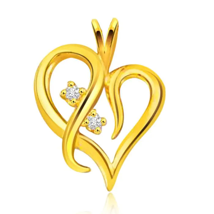 Surat Diamonds Twirly Hearts Pendant