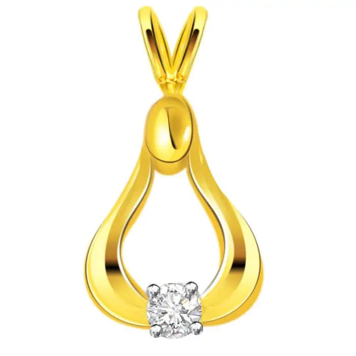 Fine Stylish Diamond Solitaire Pendant