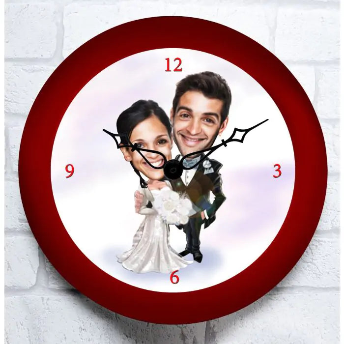 Personalised Bride And Groom Wall Clock