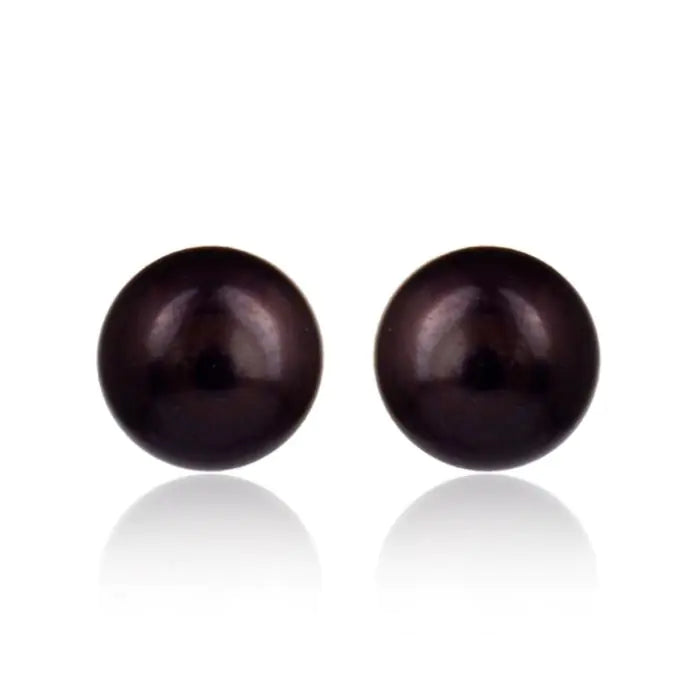 Black Tahitian Pearl Studs - Gold-4