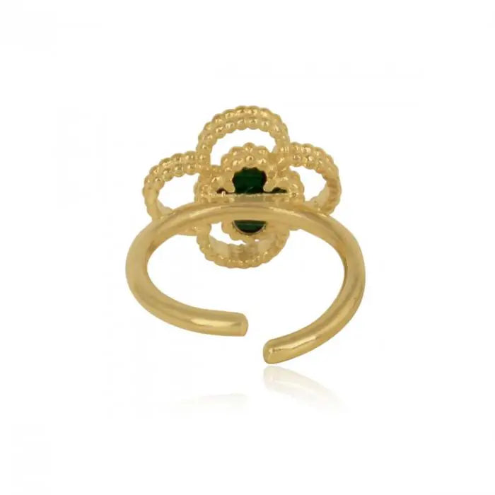 8 Leaf Clover Ring - Gold-1
