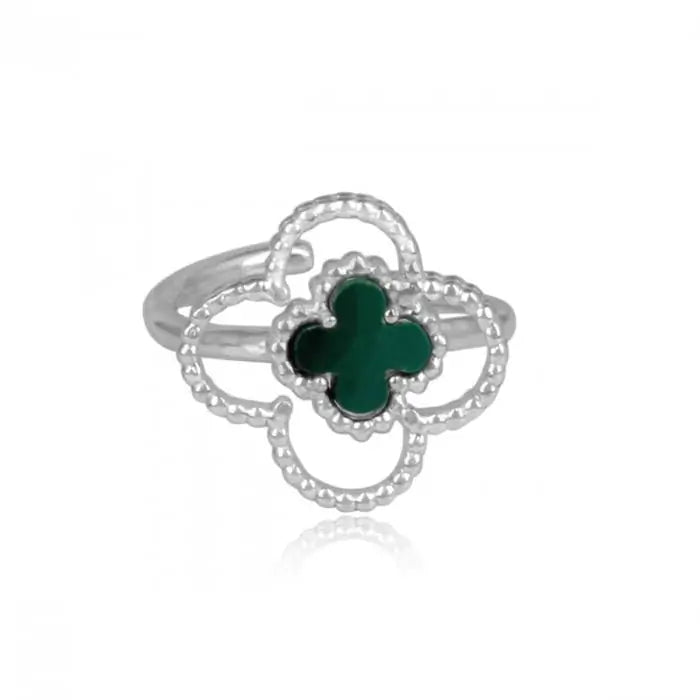 5 Leaf Clover Ring - Silver-1