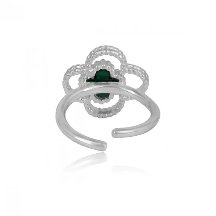7 Leaf Clover Ring - Silver-1