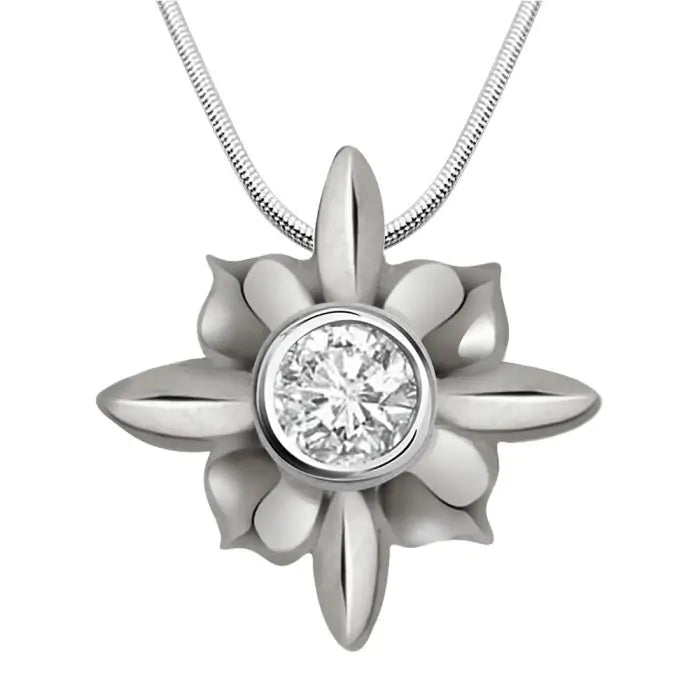 Surat Diamonds Clusters of Stars - Real Diamond & Sterling Silver Pendant with 18 Chain