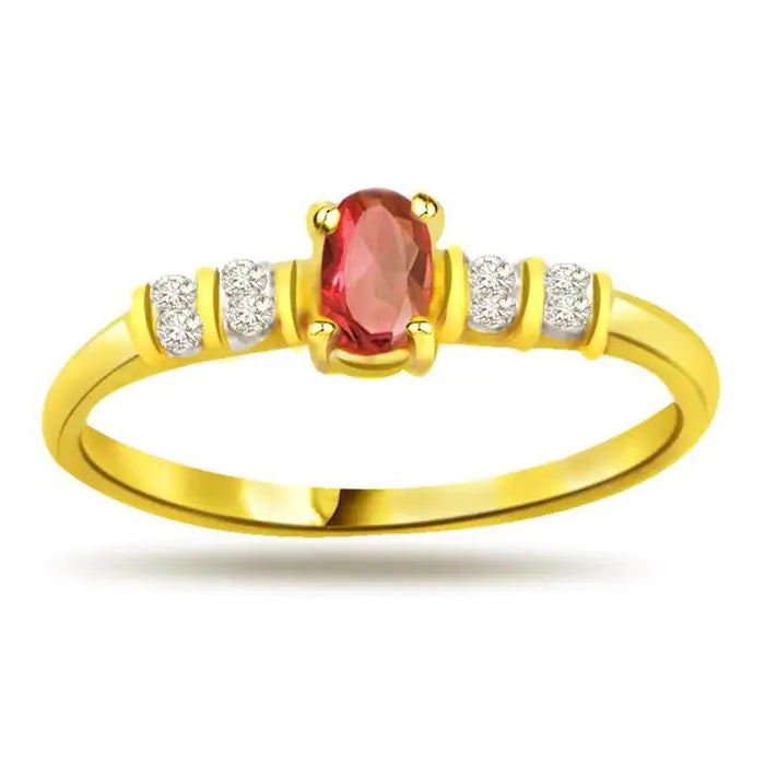 Surat Diamonds Lady Love Trendy Diamond & Ruby Ring