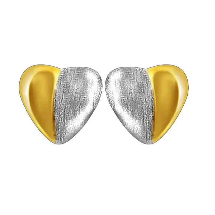 Surat Diamonds Dual Plated Heart Shaped Sterling Silver Earrings