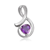 Surat Diamonds S' Shape Silver Amethyst Pendant