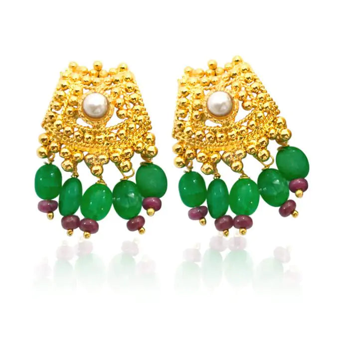Surat Diamonds A Very Traditional Pair of Gold Platted Earring