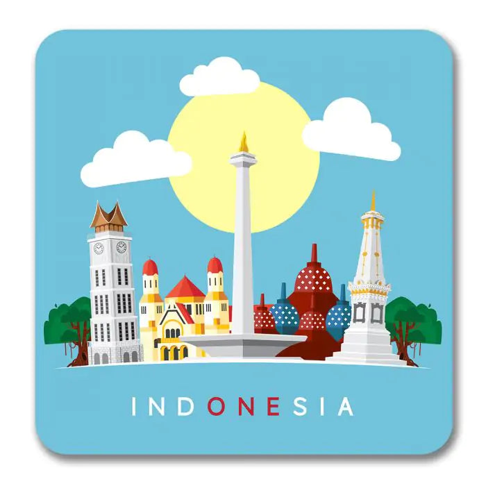 Indonesia Skyline Souvenir Magnet