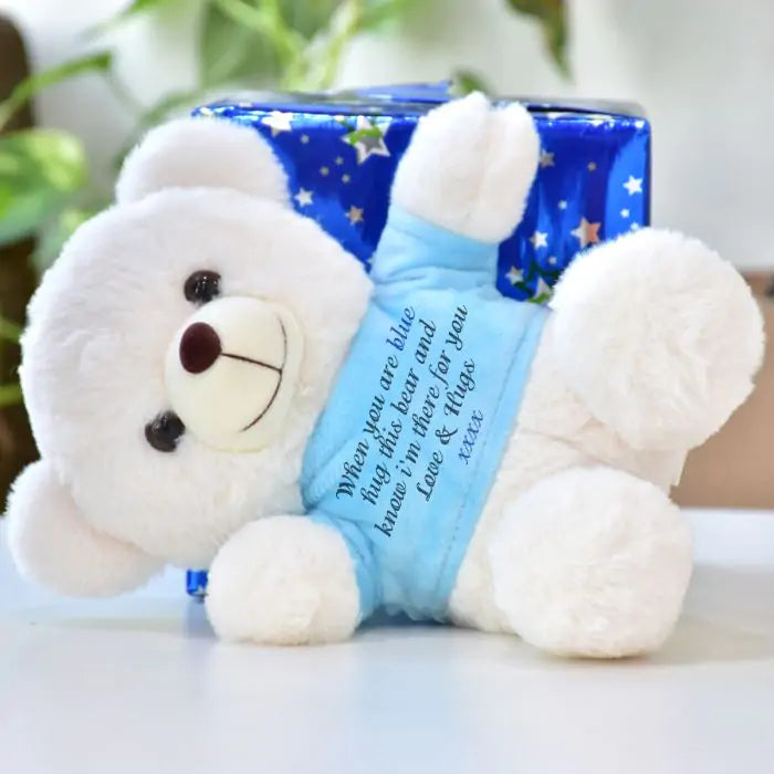 Personalized Love & Hugs With Name Teddy Bear for Couple-3