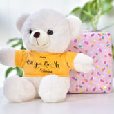 Personalized Will You Be My Valentine With Name Teddy Bear for Couple-1